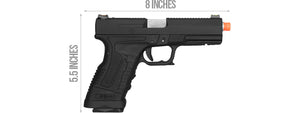 WE Tech GP1799 T1 Gas Blowback Airsoft Pistol (BLACK / SILVER BARREL)