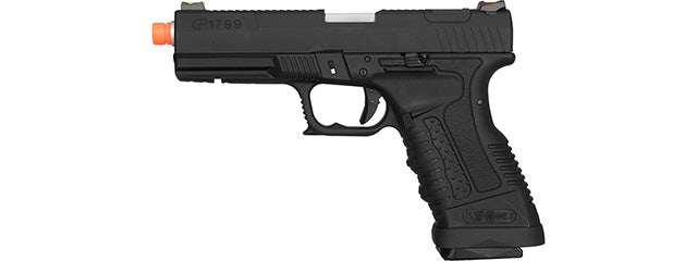 WE Tech GP1799 T1 Gas Blowback Airsoft Pistol (BLACK / SILVER BARREL)