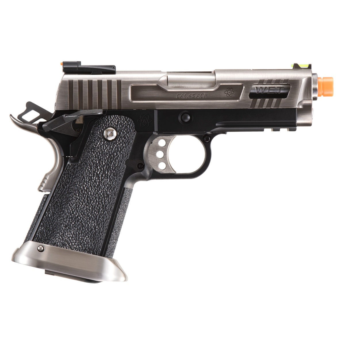 WE-Tech Hi-Capa 3.8 Full Auto Velociraptor Gas Blowback Pistol (Color: Black / Silver)
