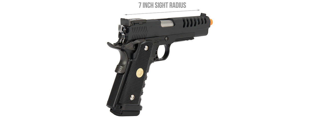 WE Tech 1911 5.1 Hi-Capa Hyper Speed Skeletor Gas Blowback Airsoft Pistol (BLACK)