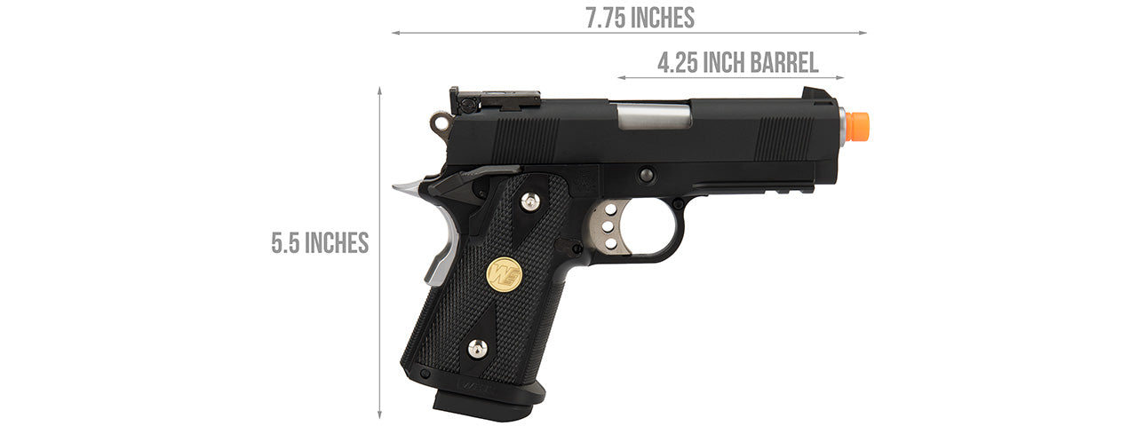 WE Tech 1911 3.8 Baby Hi-Capa Gas Blowback Airsoft Pistol Version B] (BLACK)