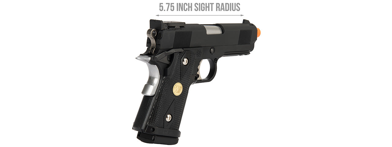 WE Tech 1911 3.8 Baby Hi-Capa Gas Blowback Airsoft Pistol Version B] (BLACK)