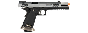 WE Tech 1911 Hi-Capa T-Rex Competition Gas Blowback Airsoft Pistol w/ Sight Mount (TWO TONE / SILVER)