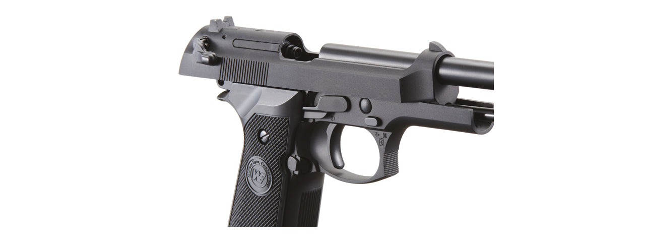 WE-Tech Full Metal M9 Semi Automatic Gas Blowback Pistol (Color: Black)