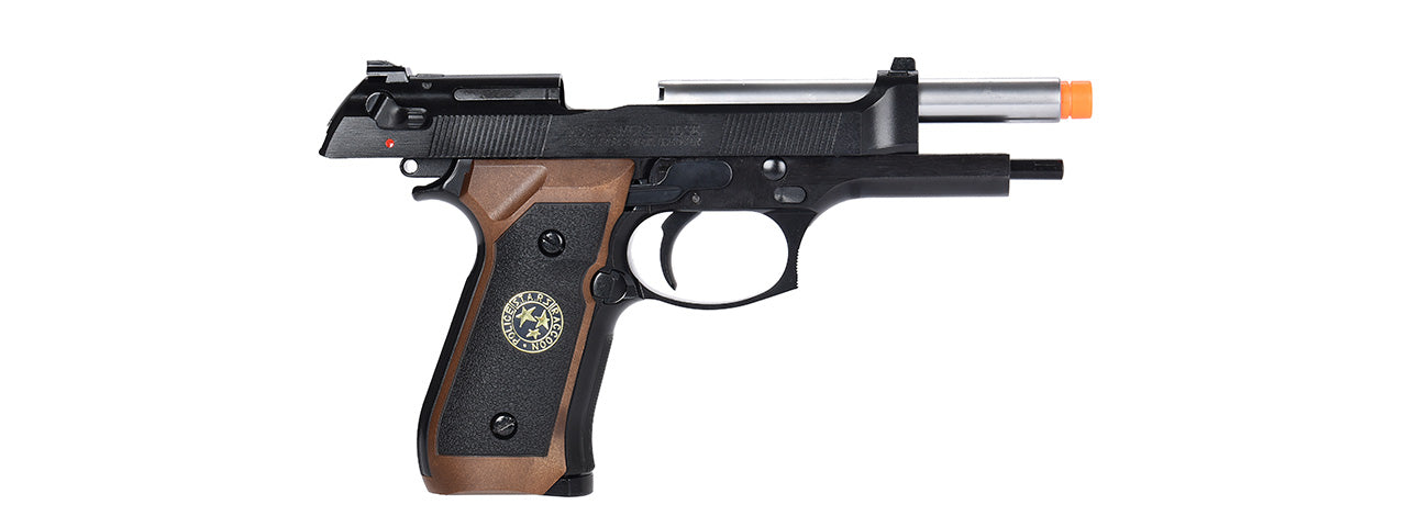 WE Tech M9 Samurai Edge Biohazard Gas Blowback Airsoft Pistol Full/Semi Auto] (BLACK)