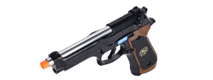 WE Tech M9 Samurai Edge Biohazard Gas Blowback Airsoft Pistol Full/Semi Auto] (BLACK)