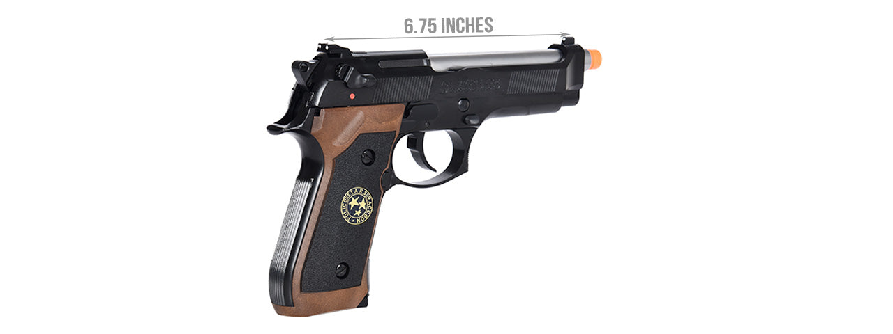 WE Tech M9 Samurai Edge Biohazard Gas Blowback Airsoft Pistol Full/Semi Auto] (BLACK)