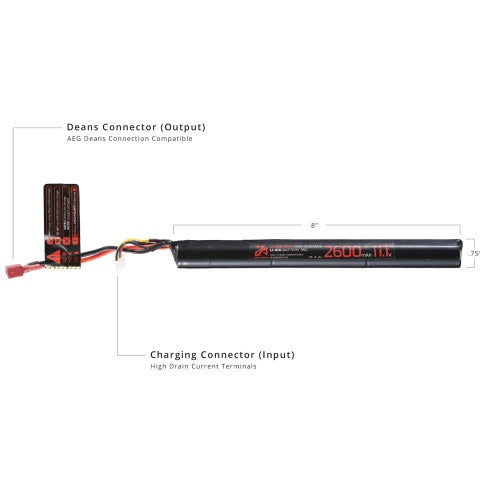 Zion Arms 11.1v 2600mAh Lithium-Ion Stick Battery (Deans Connector)