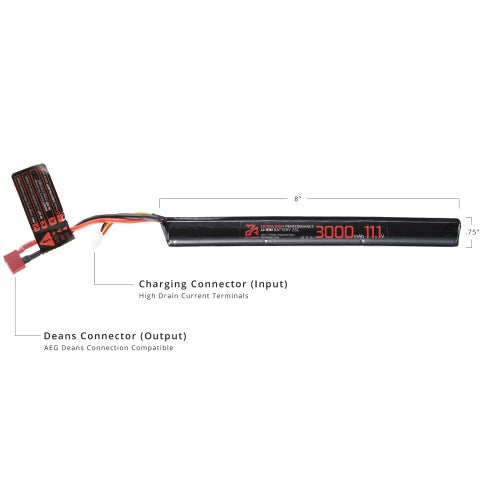 Zion Arms 11.1v 3000mAh Lithium-Ion Stick Battery (Deans Connector)