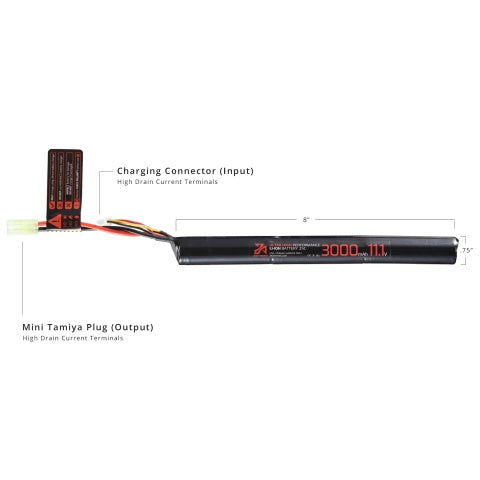 Zion Arms 11.1v 3000mAh Lithium-Ion Stick Battery (Tamiya Connector)
