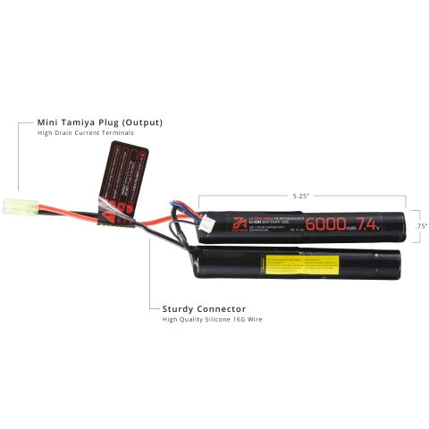 Zion Arms 7.4v 6000mAh Lithium-Ion Nunchuck Battery (Tamiya Connector)