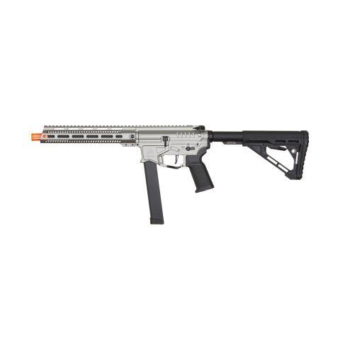 Zion Arms R&D Precision Licensed PW9 Mod 1 Long Rail Airsoft Rifle with Delta Stock (Color: Grey)