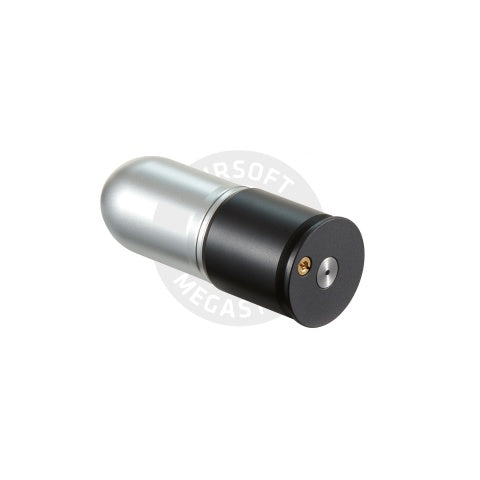 Lancer Tactical CNC Aluminum Airsoft 40mm Green Gas Grenade Shell - (Silver/Black)
