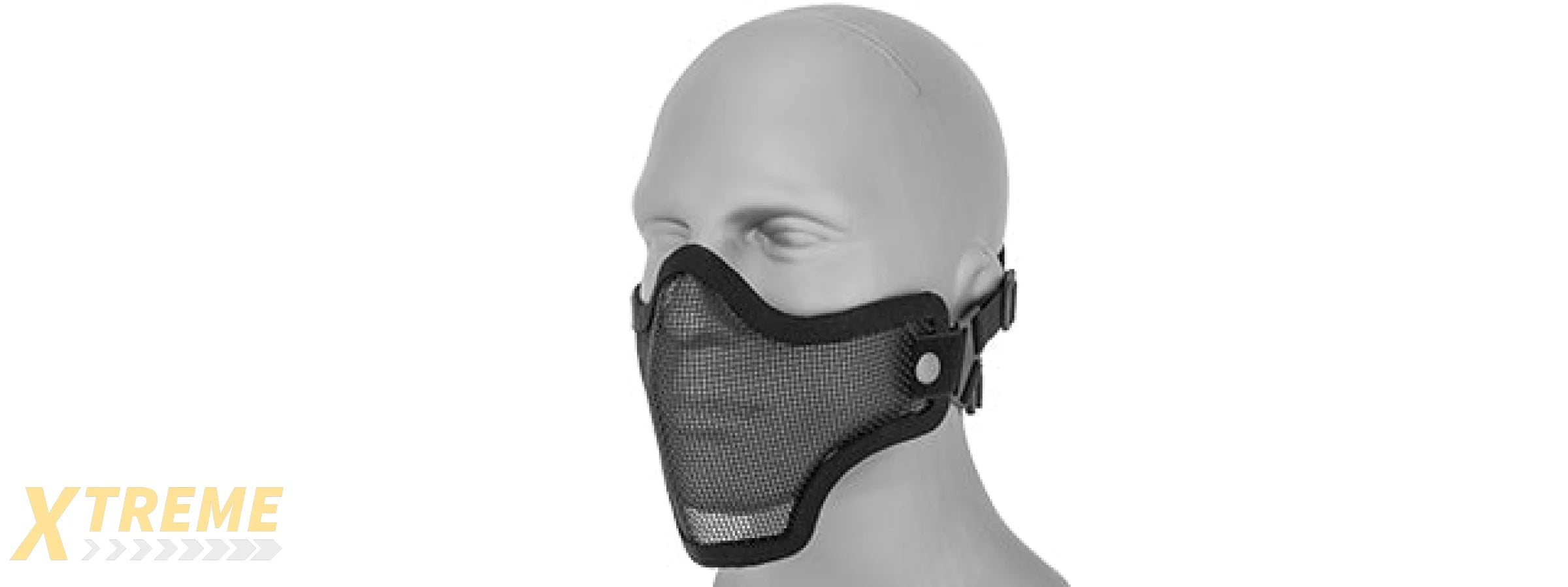 AC-103B METAL MESH HALF MASK (BLACK) DOUBLE STRAP VERSION