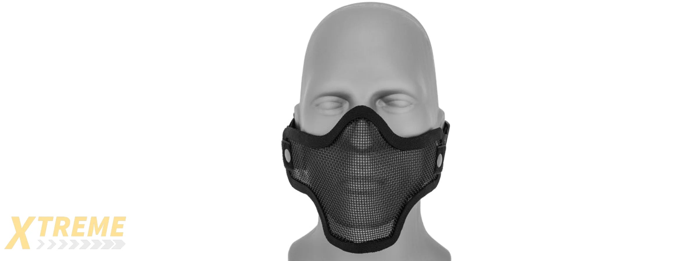 AC-103B METAL MESH HALF MASK (BLACK) DOUBLE STRAP VERSION