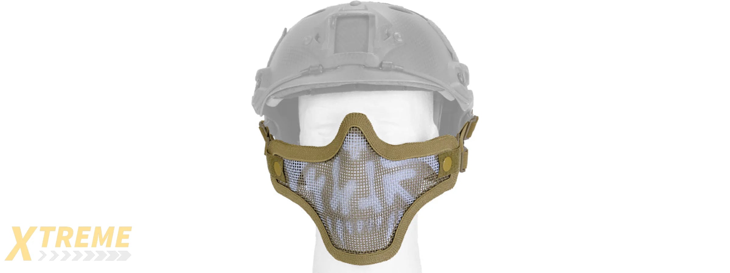 AC-103DH METAL MESH HALF MASK (DESERT TAN & SKULL) HELMET VERSION