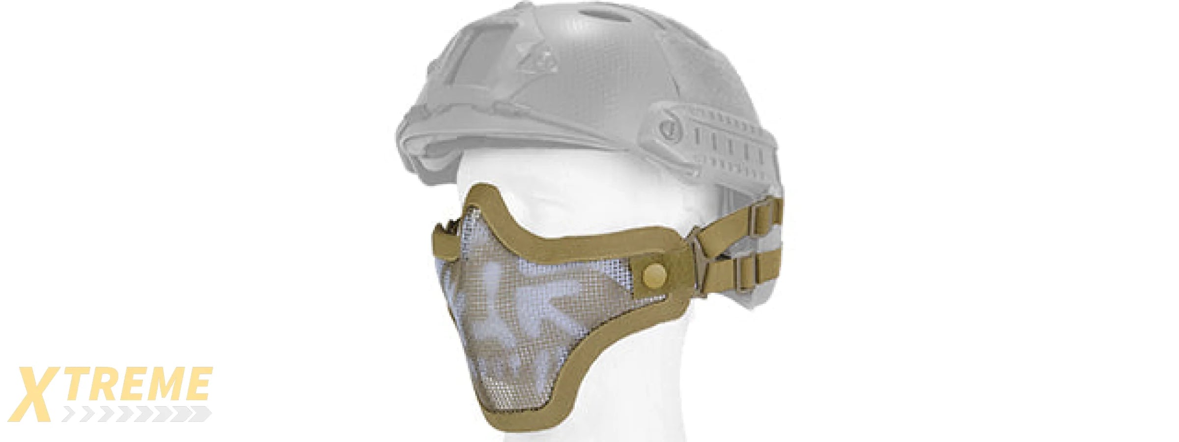 AC-103DH METAL MESH HALF MASK (DESERT TAN & SKULL) HELMET VERSION