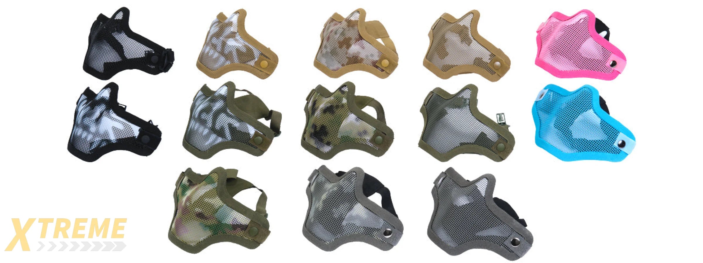 AC-103G METAL MESH HALF MASK (OD GREEN) DOUBLE STRAP VERSION