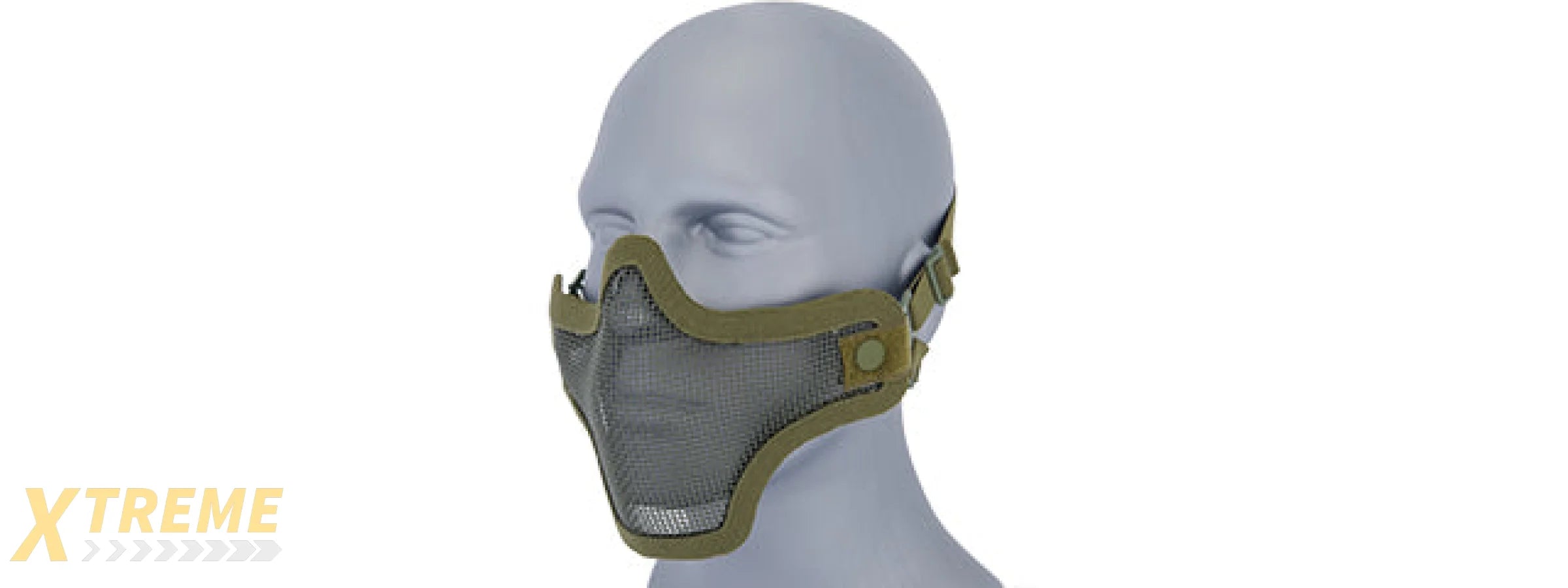 AC-103G METAL MESH HALF MASK (OD GREEN) DOUBLE STRAP VERSION