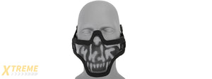 AC-103S METAL MESH HALF MASK (BW SKULL) DOUBLE STRAP VERSION