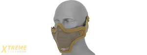AC-103T METAL MESH HALF MASK (TAN) DOUBLE STRAP VERSION