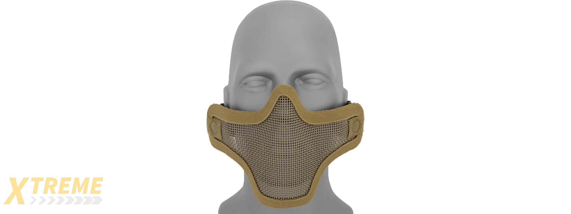 AC-103T METAL MESH HALF MASK (TAN) DOUBLE STRAP VERSION