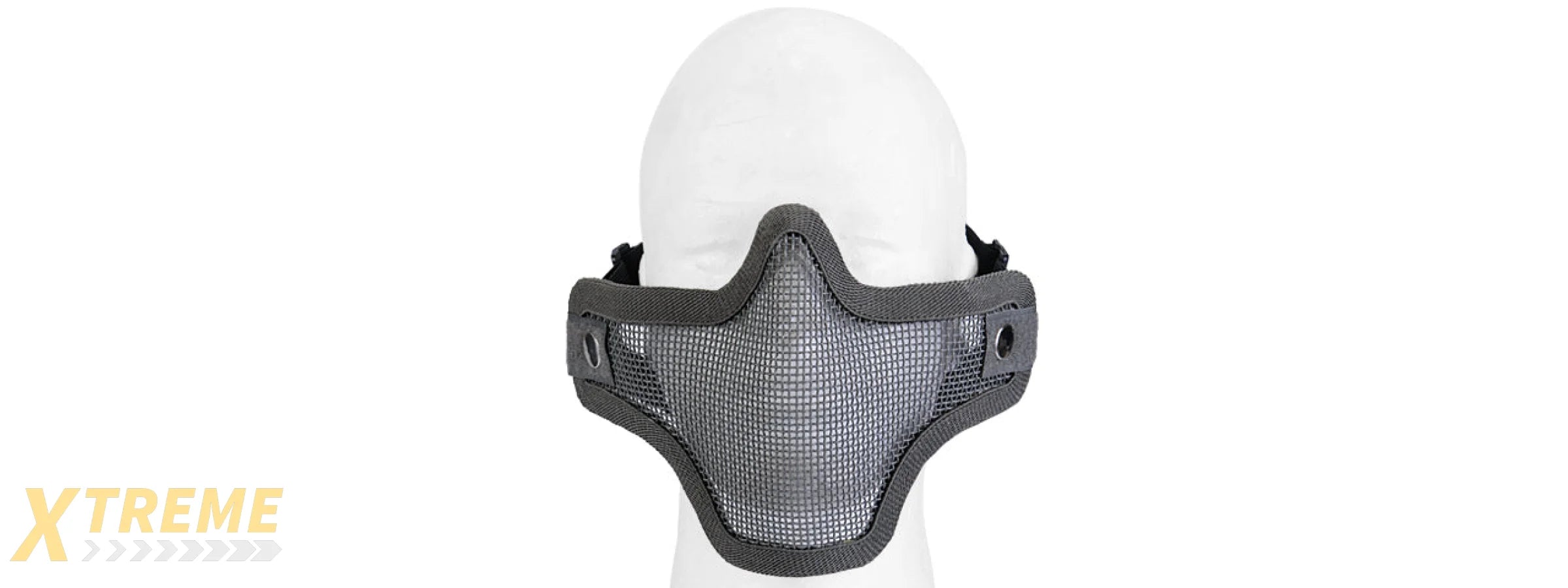 AC-103Y METAL MESH HALF MASK (GRAY) DOUBLE STRAP VERSION
