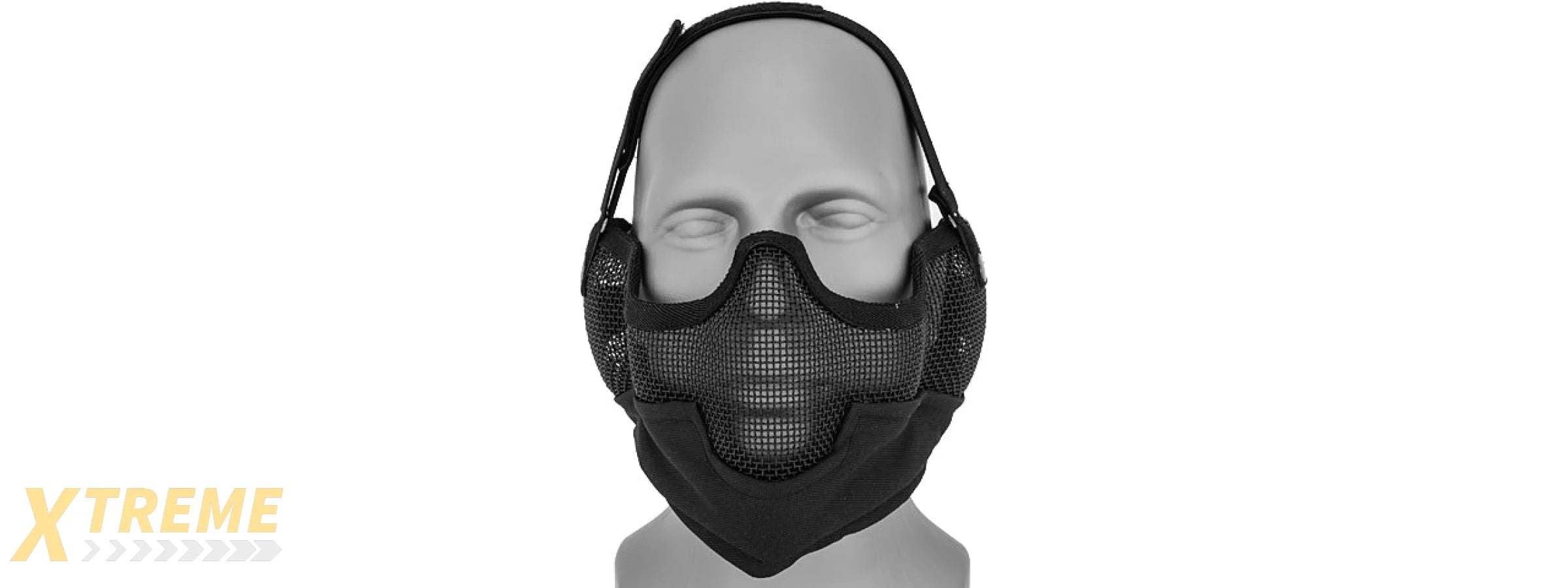 AC-108B METAL MESH HALF MASK w/EAR PROTECTION (BLACK)
