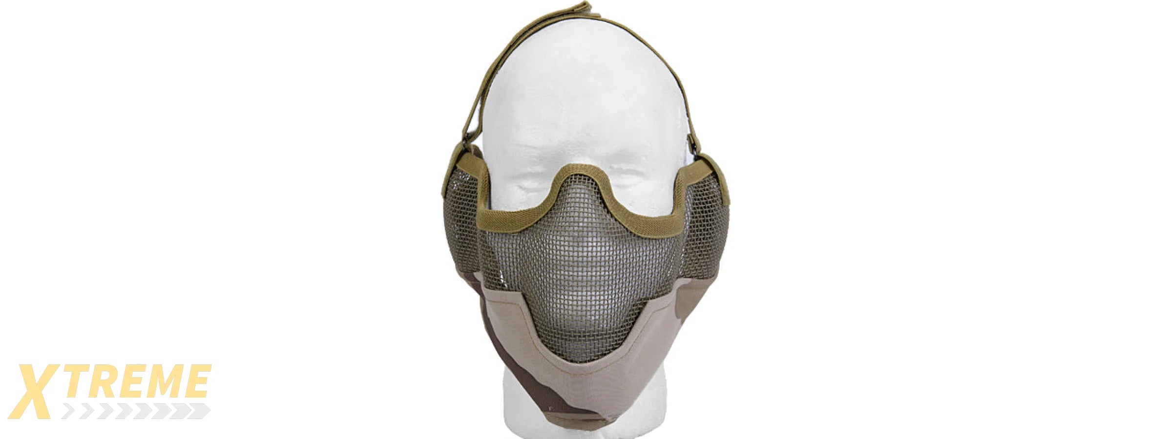 AC-108D3 METAL MESH HALF MASK w/EAR PROTECTION (3 COLOR DESERT)
