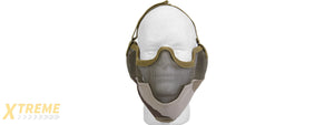 AC-108D3 METAL MESH HALF MASK w/EAR PROTECTION (3 COLOR DESERT)