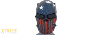 AC-319R VILLAIN SKULL MESH FACE MASK (STARS & STRIPES)