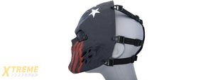 AC-319R VILLAIN SKULL MESH FACE MASK (STARS & STRIPES)