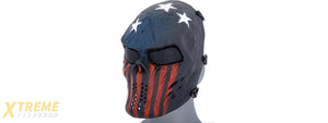 AC-319R VILLAIN SKULL MESH FACE MASK (STARS & STRIPES)