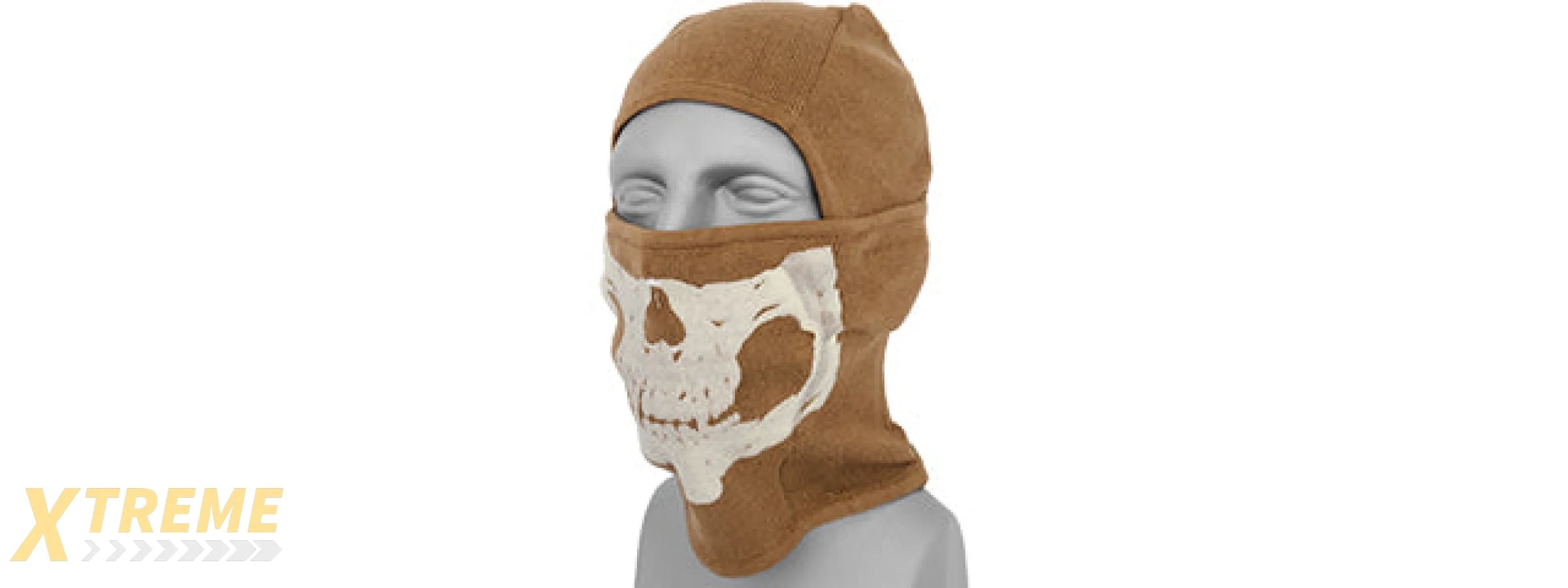 AC-381CB TACTICAL "WINTER" GLOW-IN-DARK SKULL BALACLAVA (COLOR: COYOTE BROWN)