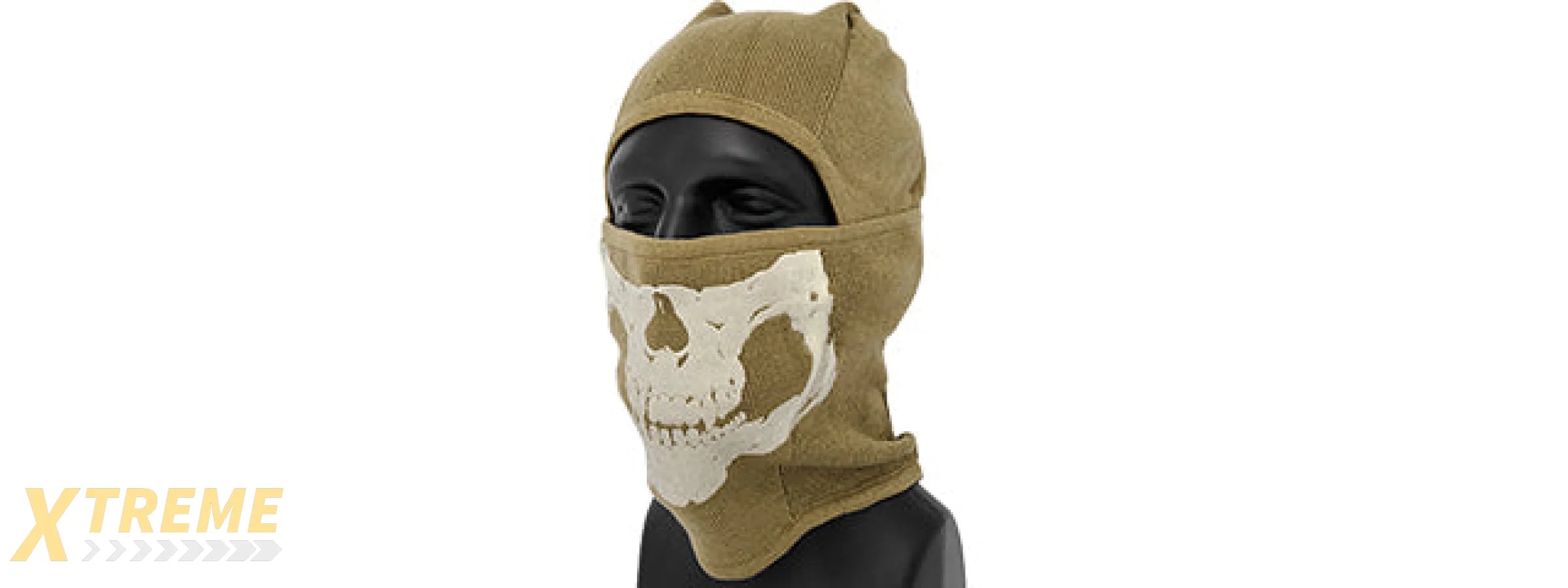 AC-381KH TACTICAL "WINTER" GLOW-IN-DARK SKULL BALACLAVA (COLOR: KHAKI)