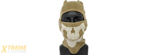 AC-381KH TACTICAL "WINTER" GLOW-IN-DARK SKULL BALACLAVA (COLOR: KHAKI)