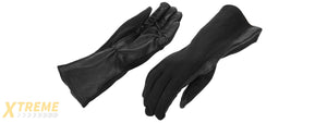 AC-4458X LEATHER NOMEX FLIGHT GLOVES, BLACK - SIZE: XL