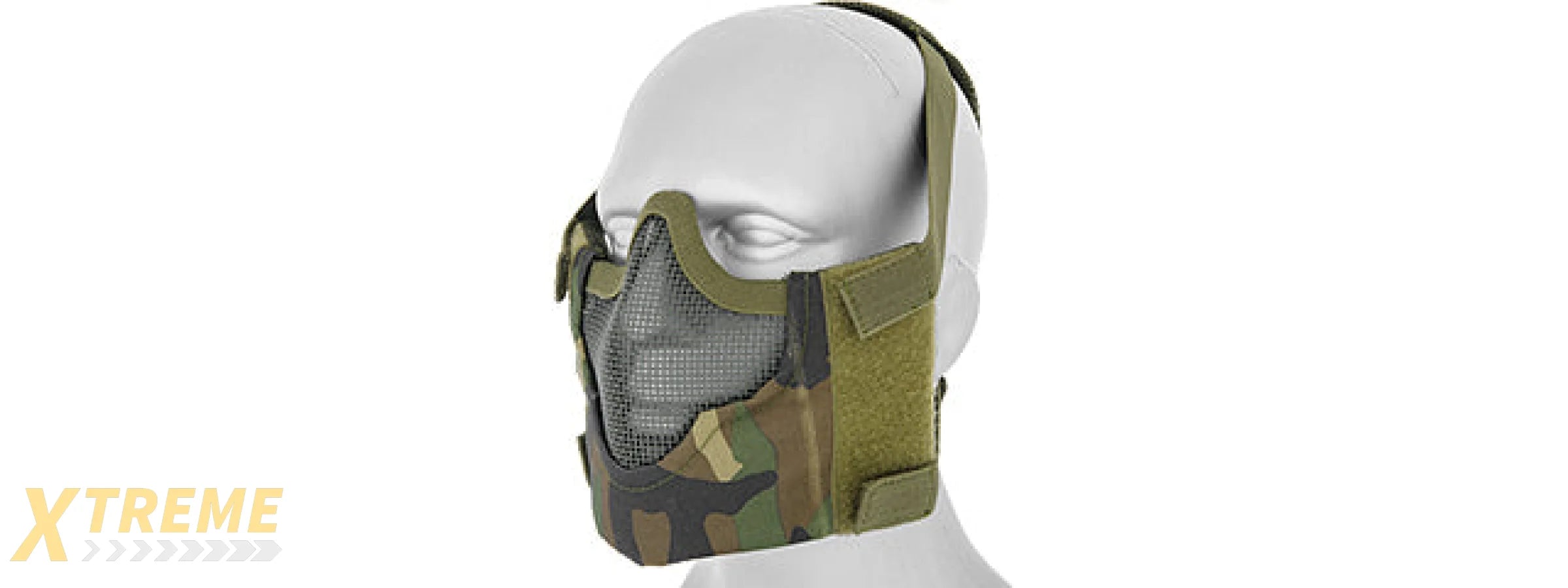 AC-473W V8 MESH HALF FACE MASK (WOODLAND CAMO)