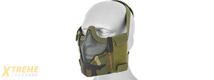 AC-473W V8 MESH HALF FACE MASK (WOODLAND CAMO)