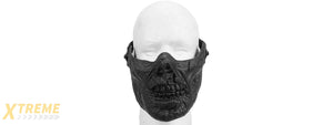 AC-474BK HALF FACE ZOMBIE SKULL MASK (BLACK)