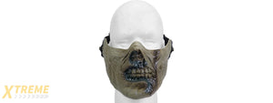 AC-474GZ HALF FACE ZOMBIE SKULL MASK (ZOMBIE GREEN)