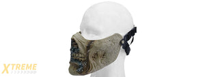 AC-474GZ HALF FACE ZOMBIE SKULL MASK (ZOMBIE GREEN)
