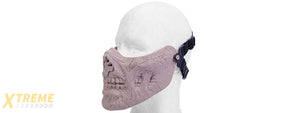 AC-474TN HALF FACE ZOMBIE SKULL MASK (TAN)