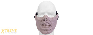AC-474TN HALF FACE ZOMBIE SKULL MASK (TAN)