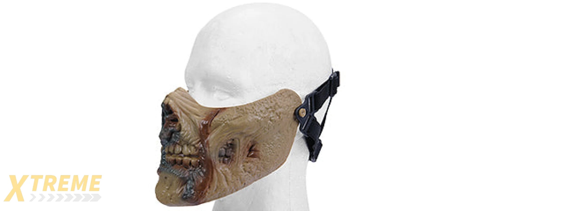 AC-474TZ HALF FACE ZOMBIE SKULL MASK (ZOMBIE TAN)