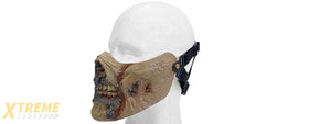 AC-474TZ HALF FACE ZOMBIE SKULL MASK (ZOMBIE TAN)