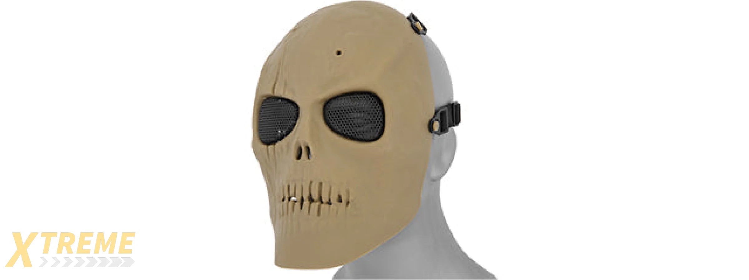 AC-475T MESH SCARRED SKULL MASK (TAN)