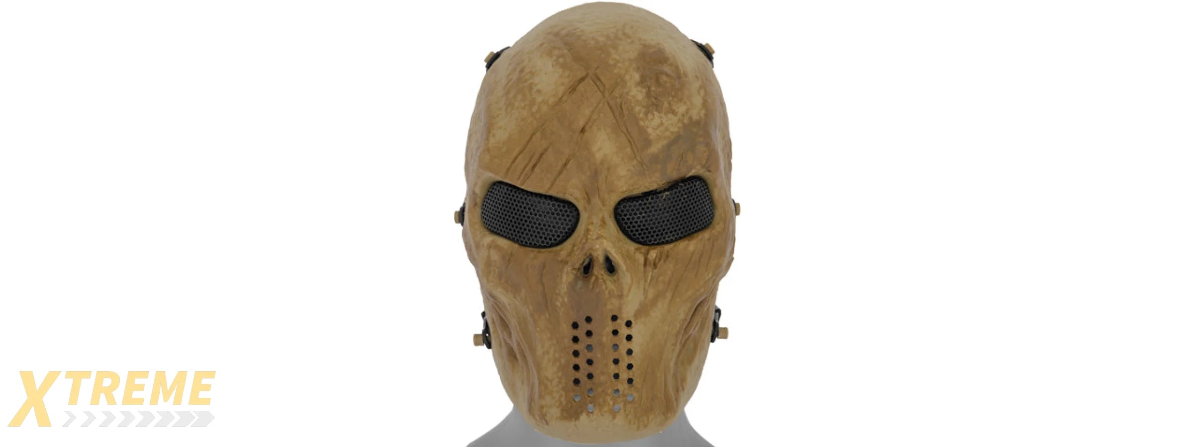 AC-476DB VILLAIN SKULL MESH FACE MASK (DRIED BONE)
