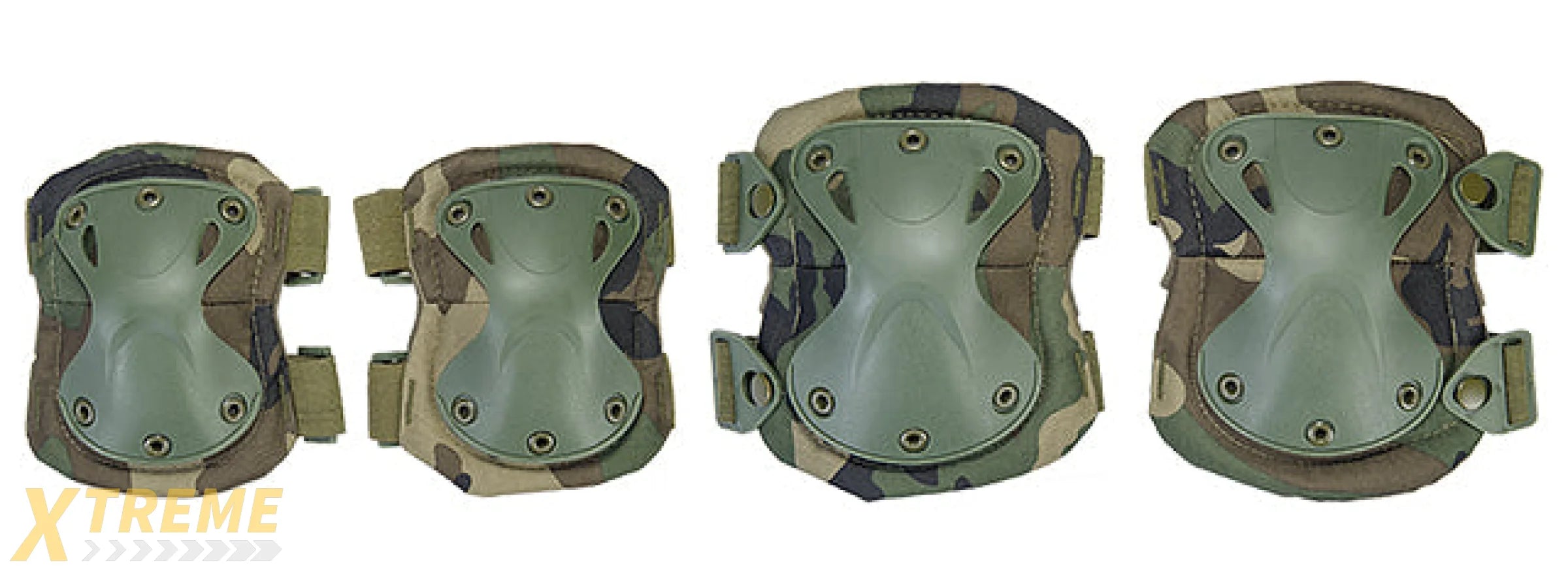 AC-478W TACTICAL QUICK-RELEASE KNEE & ELBOW PAD SET (WOODLAND CAMO)