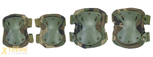 AC-478W TACTICAL QUICK-RELEASE KNEE & ELBOW PAD SET (WOODLAND CAMO)